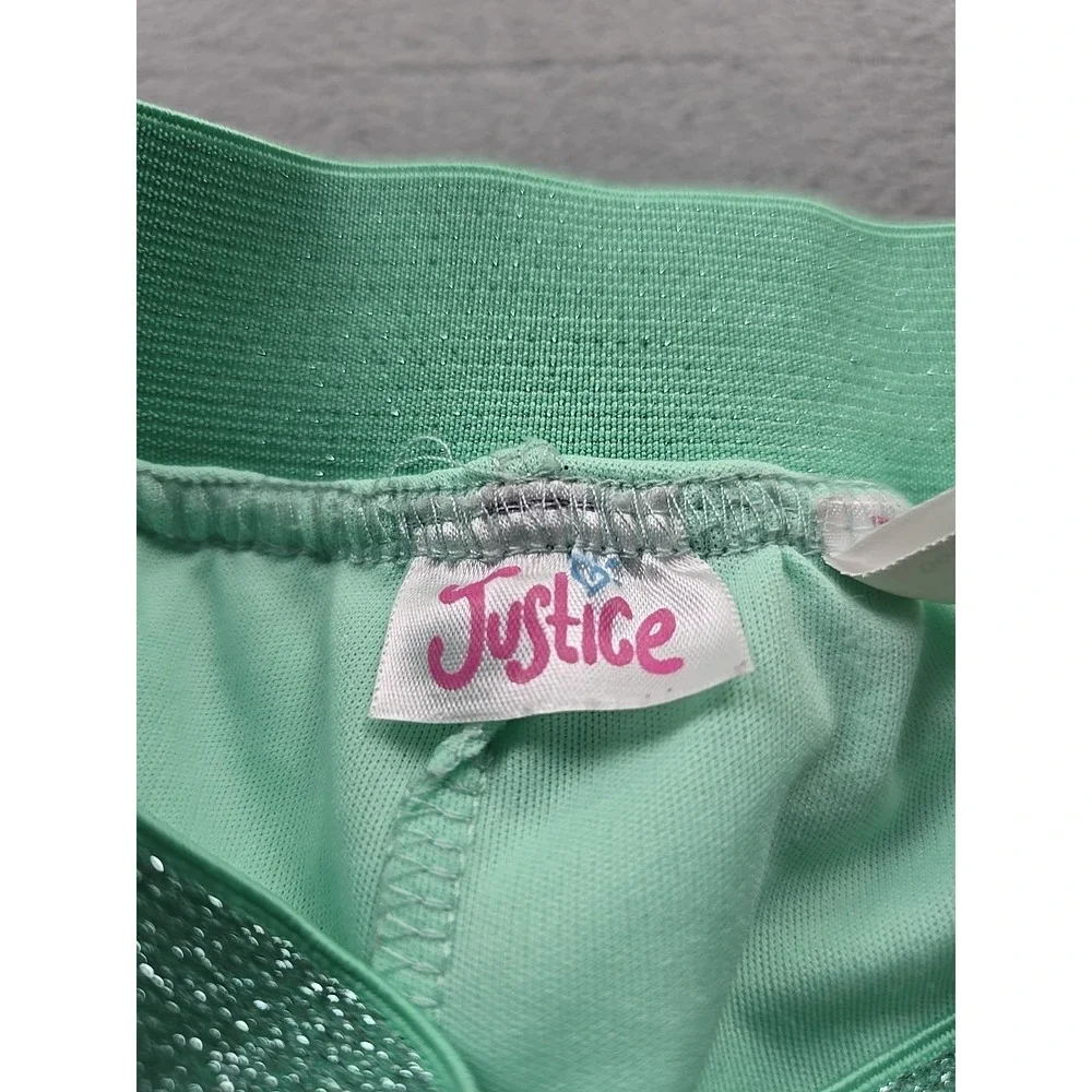 Justice Girls‎ Sequin Mini Skirt Skater Size 7 Sequin Mint Pink W/ Shorts
